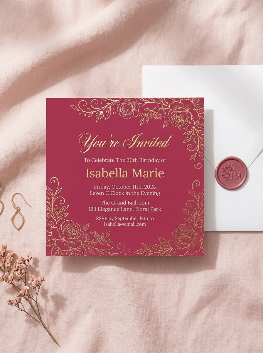 Digital Party Invitation — Classic Elegant