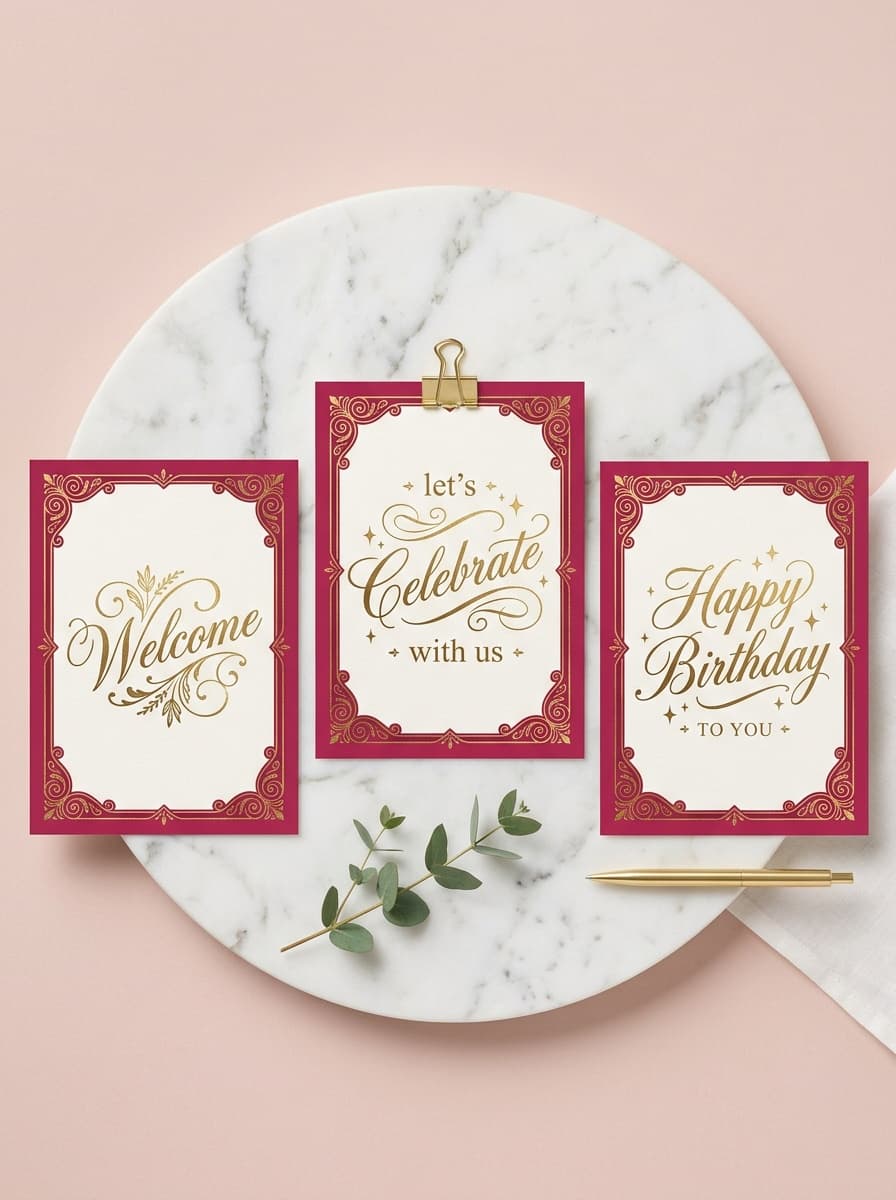 Digital Party Signs — Classic Elegant
